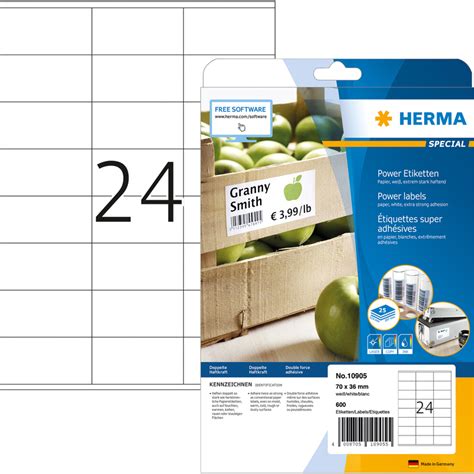 HERMA Power Etiketten SPECIAL 70 x 36 mm weiß 10905 bei officeb2b