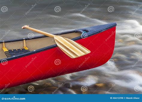 Canoe Bow With Paddle Stock Photo Image Of Canoeing 46612298