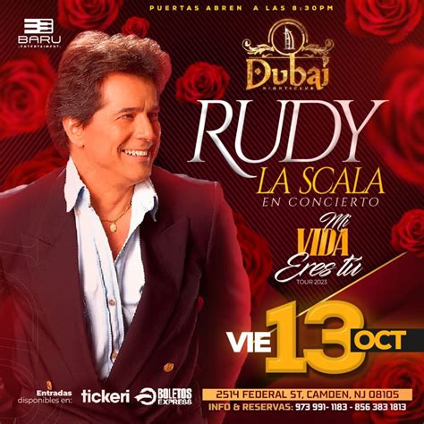 RUDY LA SCALA EN CONCIERTO ! Tickets Boletos at Dubai Night Club | Camden, New Jersey - 2023-10 ...