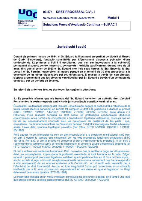 sol pac 1 dret processal civil català 03 571 DRET PROCESSAL CIVIL