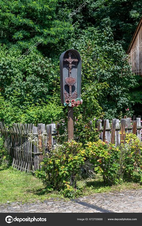 Sanok Poland August 2023 Wooden Houses Rural Architecture Museum Sanok