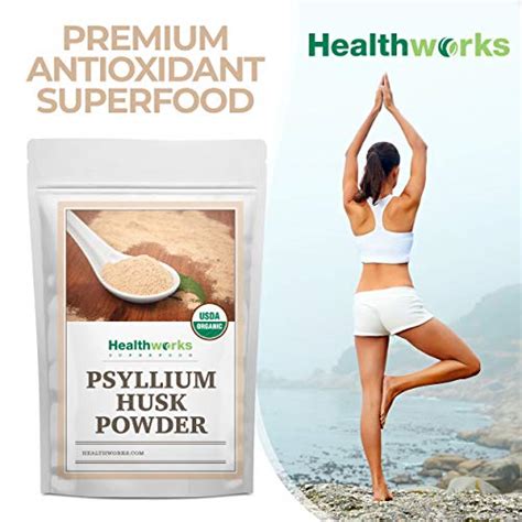 Healthworks Psyllium Husk Powder 16 Ounces 1 Pound Raw Certified Organic Finely Ground