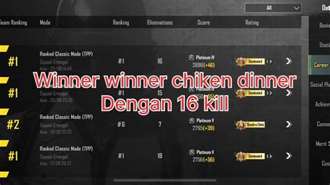 Winner Winner Chiken Dinner Dengan 16 Kill Pubgmobile Pmgc2020