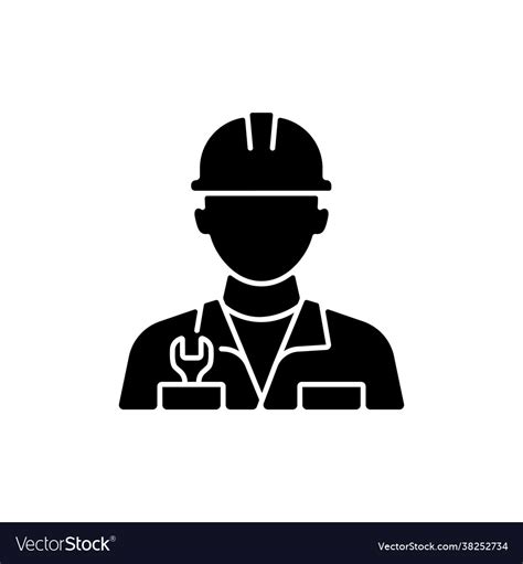 Engineer Black Glyph Icon Royalty Free Vector Image