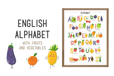 Vector fruits & vegetables Alphabet – MasterBundles