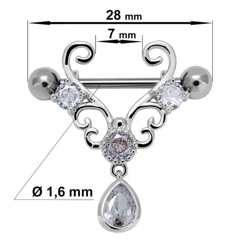 Brustwarzenpiercing Edelstahl Brustpiercing Septum Strass Nippelpiercing Ebay