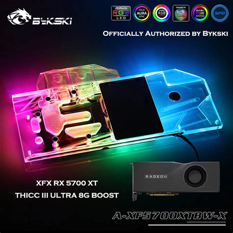 Bykski A Xf5700xtbw X Full Coverage Gpu Water Block For Xfx Rx 5700 Xt Thicc Iii Ultra 8g Boost