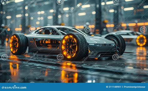 Futuristic Electric Sport Fast Car Chassis And Battery Packs With High