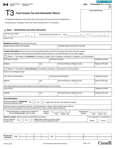 Form T3 Ret Download Fillable Pdf Or Fill Online Trust Income Tax And