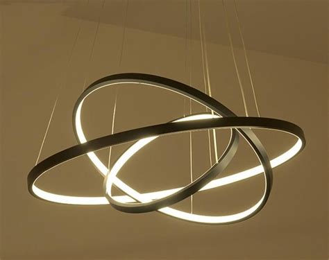 Modern Circular Ring Pendant Lights Circle Rings Acrylic Aluminum