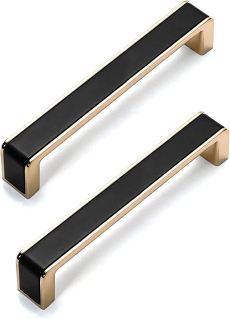 2 Pack Kitchen Cabinet Handles Matte Black And Gold Cabinet Pulls