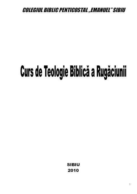 PDF COLEGIUL BIBLIC PENTICOSTAL EMANUEL SIBIU fileeste o poruncă a