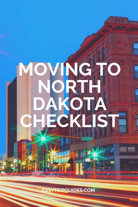 Moving To North Dakota Checklist