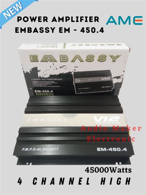 Power Embassy 4 Channel EM 450 4 V12 45000 Watts Power Embassy 4ch EM