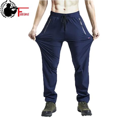 Men Lightweight Strong Fabric Pant Male Jogger Stretch Quick Dry Thin Trousers Plus Size Big