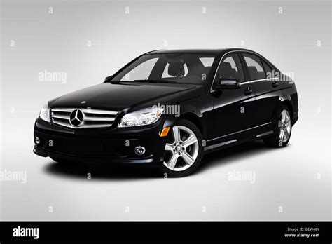 2010 Mercedes-Benz C-Class C300 in Black - Front angle view Stock Photo ...