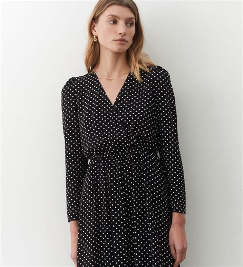 Olesia Black Spot Midi Dress Finery London