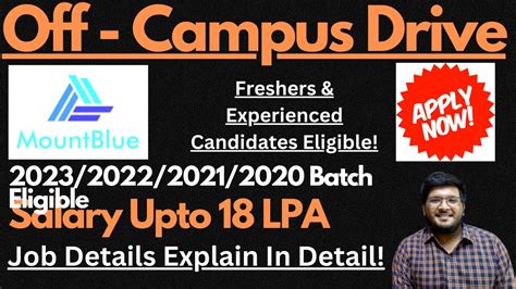 Mountblue Off Campus Drive Freshers Experienced Candidates Eligible