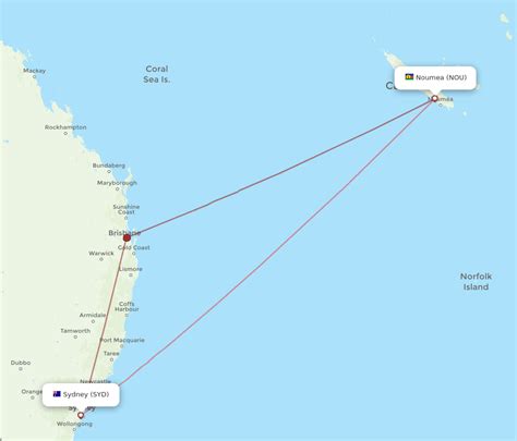 All Flight Routes From Noumea To Sydney NOU To SYD Flight Routes