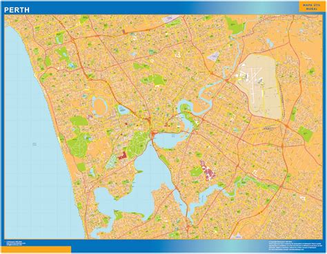 Perth Plastificato Mappa Mappe Mondo Netmaps The Best Porn Website