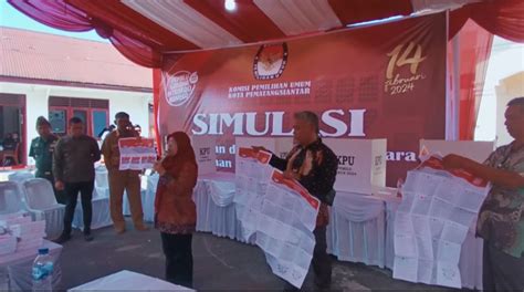 KPU Siantar Simulasi Pemungutan Dan Penghitungan Suara Pemilu Tahun 2024