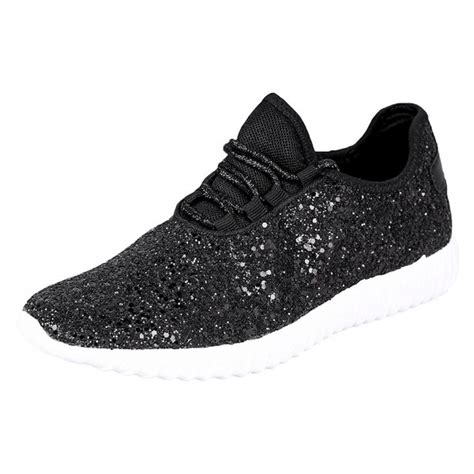 Women's Remy-18 Glitter Sneakers | Fashion Sneakers | Sparkly Shoes For Women - Black - CY187IMZRKN