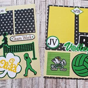 School Team Colors Custom Made Volleyball Scrapbook Page Etsy