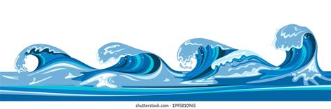 Tsunami Wave Background Flat Cartoon Style Stock Vector (Royalty Free) 1995810965 | Shutterstock