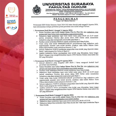 Panduan Krs Dan Jadwal Perkuliahan Gasal