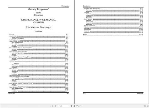 Massey Ferguson Rotary Combine 9895 Workshop Service Manual Auto