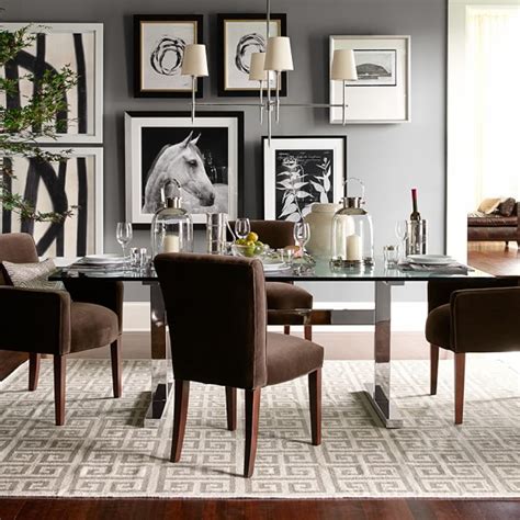 Mercer Dining Table With Glass Top Williams Sonoma