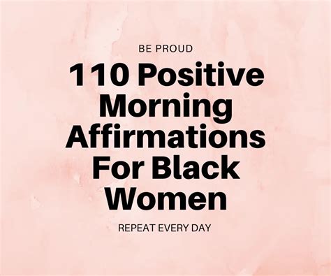 Affirmations For Black Women 110 Positive Affirmations Repeat Every