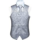 Alizeal Mens Classic Pc Paisley Jacquard Waistcoat Suit Vest Set