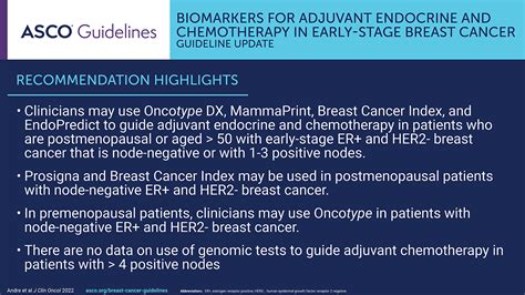 Biomarkers For Adjuvant Endocrine And Chemotherapy In Early Stage