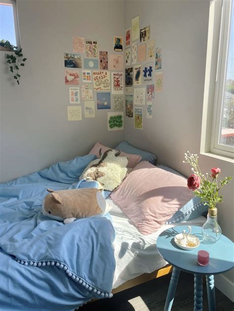 aesthetic pastel blue room | Blue room decor, Blue and pink bedroom ...