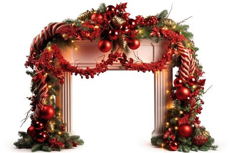 Premium Photo | Isolated christmas fireplace with wreath decorating