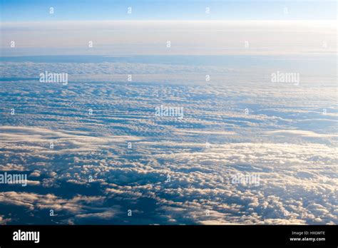 clouds. view from the window of an airplane. Sky and clouds. Plane view ...