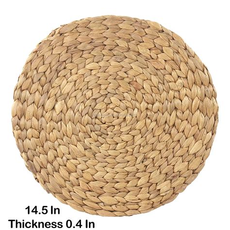 Natural Handmade Straw Woven Placemat Water Hyacinth Placemats Round