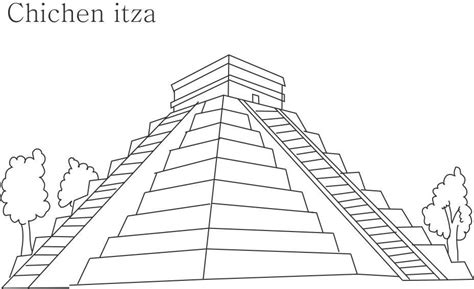 Chichen Itza Coloring Page - Free Printable Coloring Pages for Kids