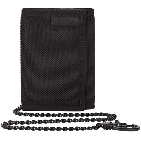 Pacsafe Rfidsafe Z Rfid Blocking Trifold Wallet With Chain Black Ebay