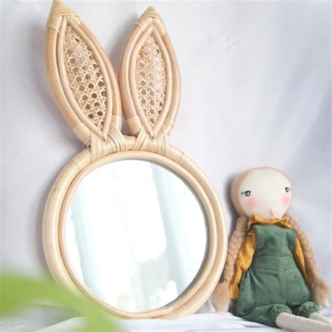 Rattan Bunny Mirror Bohochic