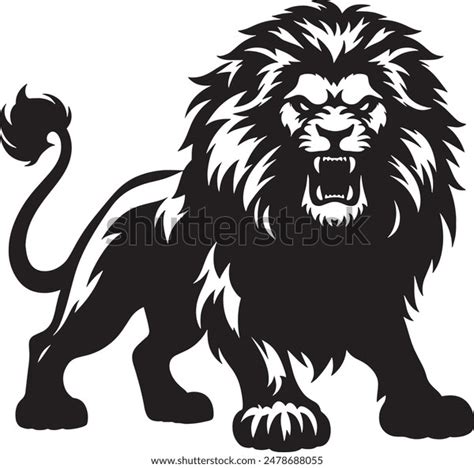 Angry Lion Silhouette Vector File Stock Vector (Royalty Free ...