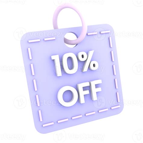 3d Discount 10 Percent Off Sale Tag Icon Ecommerce Illustration 8880028 Png