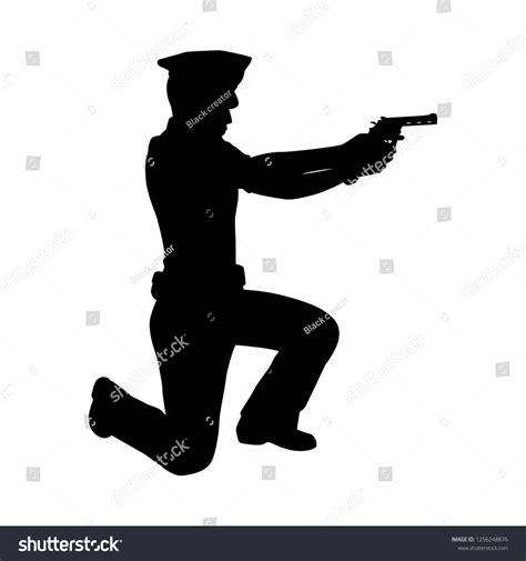 Policeman Silhouette Vector Stock Vector Royalty Free 1256248876