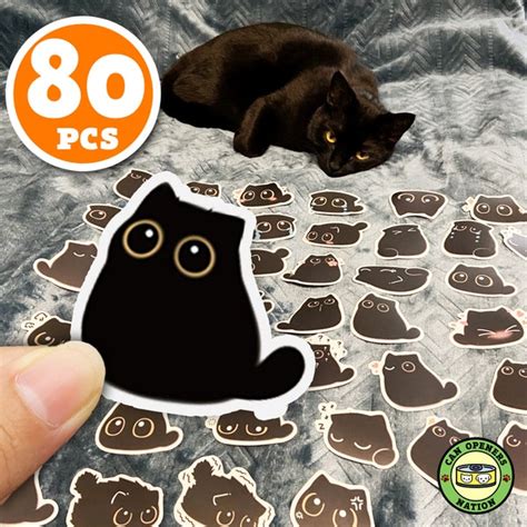 Large Black Cat Decal Etsy