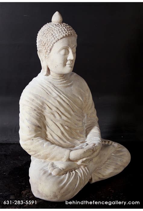 Divine Buddha Statue in Roman Stone Finish Buddha Statue on Lotus Leaf Base