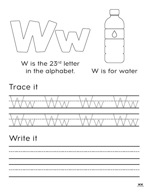 Letter W Worksheets - 50 FREE Printables | Printabulls