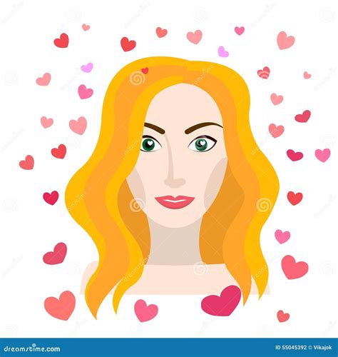 Blond Girl In Love Stock Vector Illustration Of Human 55045392