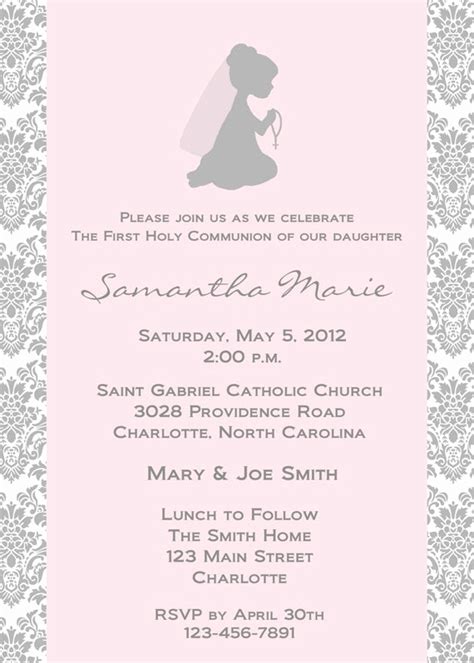 First Communion Invitation Wording - Collegio Sanlorenzo Template