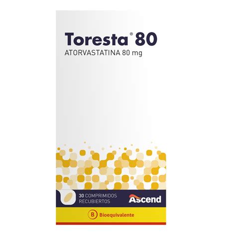 Toresta 80 Atorvastatina 80 Mg 30 Comprimidos Recubiertos Cruz Verde